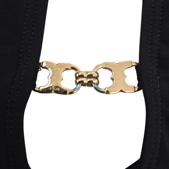 Tory Burch Black Gemini Link Plunge One-Piece Swimsuit Size Medium - Picture 8 of 8